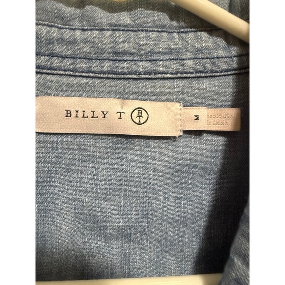 Billy T Womens Desert Embroidered Denim Shirt Blue Cotton Lyocell Cactus Sun M - Picture 4 of 12